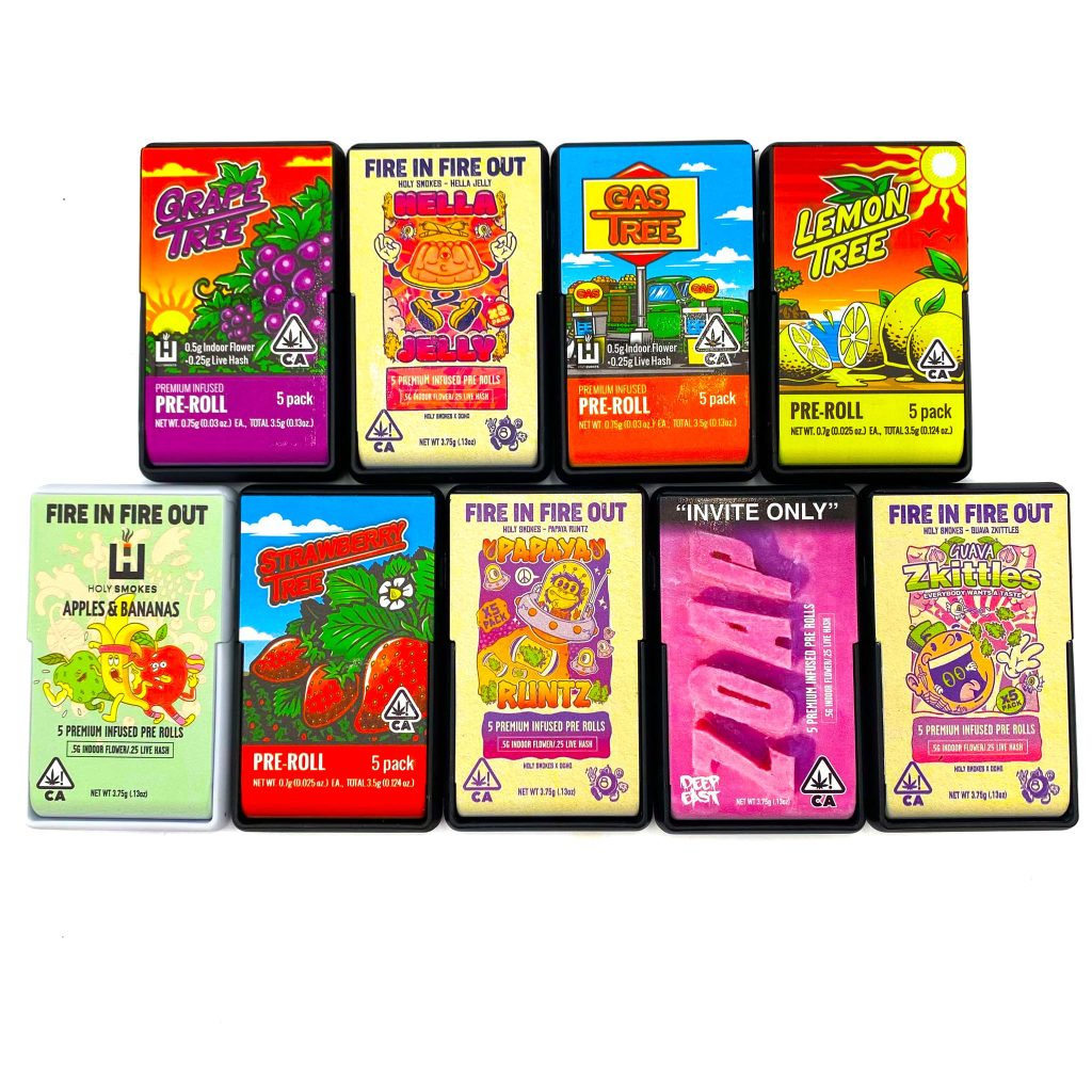 holy-smokes-5-premium-infused-pre-rolls-with-live-hash-assorted-flavors